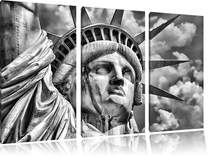 Pixxprint Majestätische Freiheitsstatue als Leinwandbild/Grösse: 3 Teilig (120x80 cm) cm/Wandbild/Ku