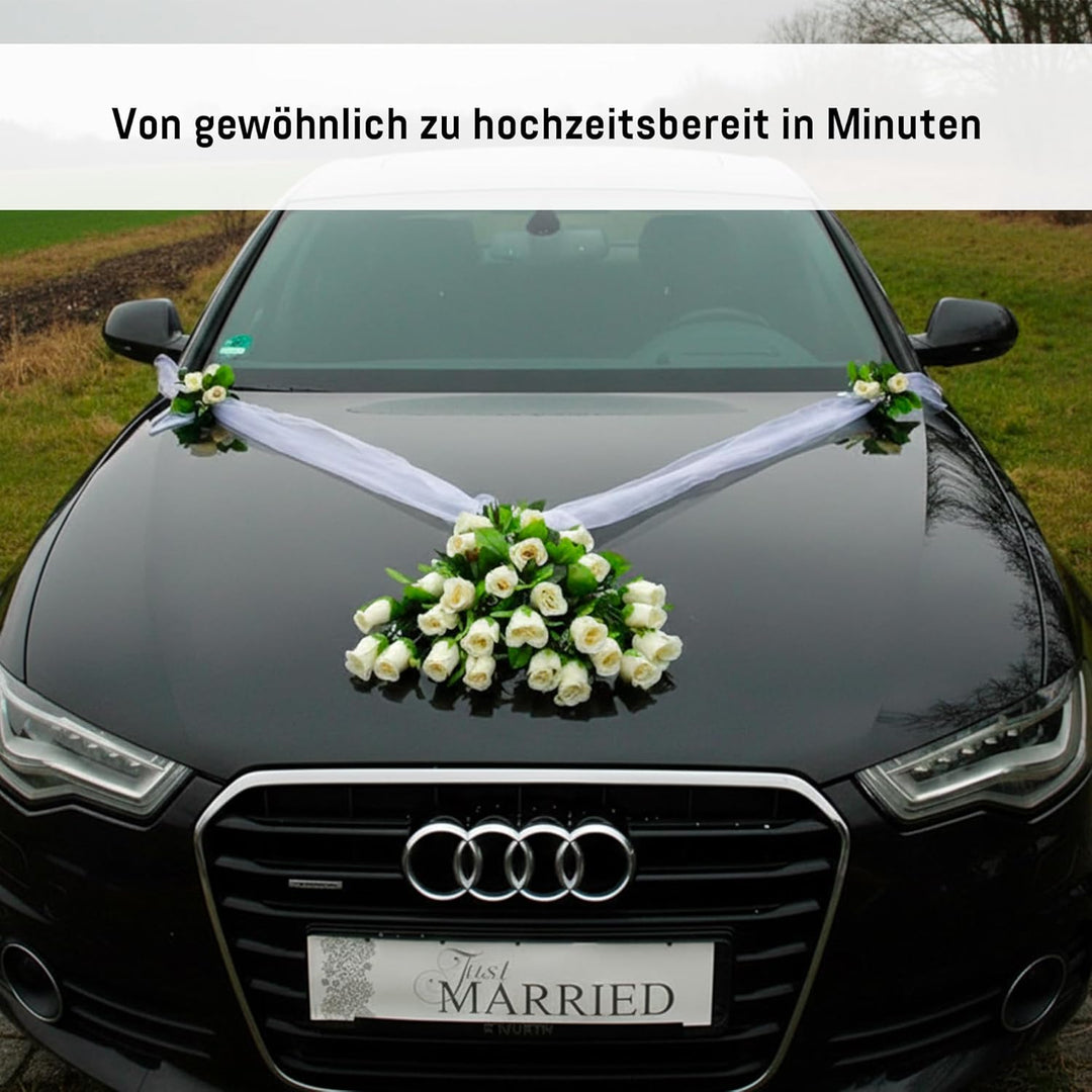 Spitze STRAUss Auto Schmuck Braut Paar Rose Deko Dekoration Autoschmuck Hochzeit Car Auto Wedding De