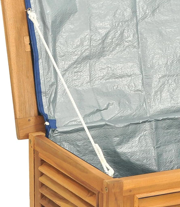 vidaXL Gartenbox mit Beutel 114x50x58 cm Massivholz Teak 114 x 50 x 58 cm, 114 x 50 x 58 cm