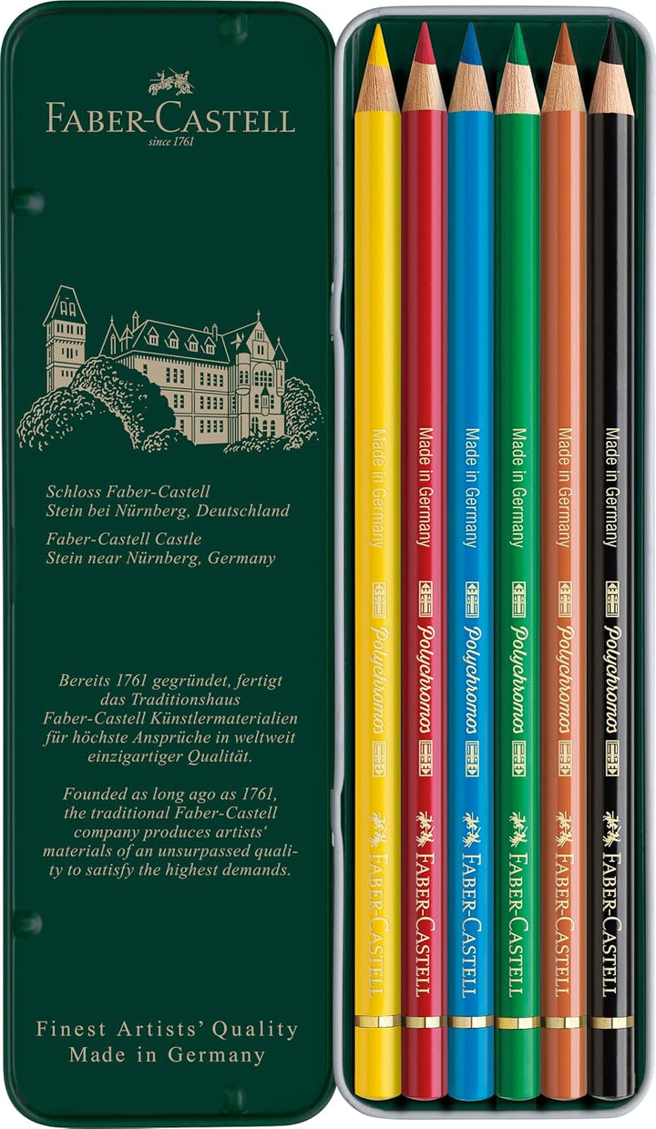 Faber-Castell 110096 Farbstifte Polychromos 24er Metalletui und Bleistift 9000 jumbo Set