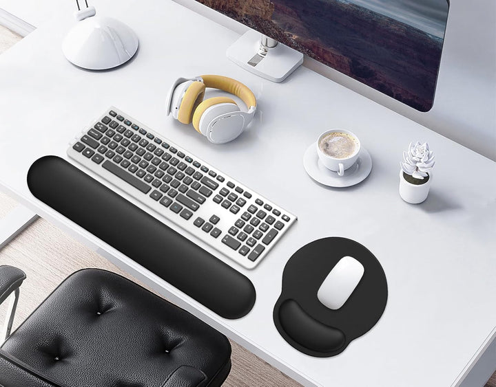 Giecy Mauspad mit handauflage und handballenauflage Tastatur, Ergonomisches Mouspad mit gelkissen &