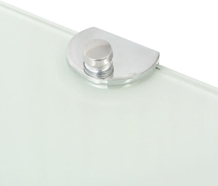 vidaXL Eckregal mit Halterungen Glasboden Bad Ablage Glasplatte Weiss 25 x 25 cm