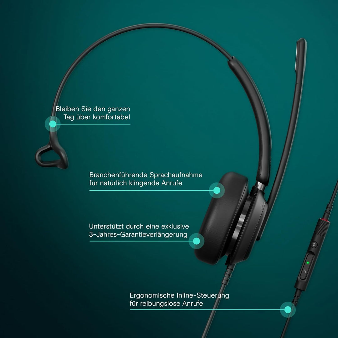 EPOS IMPACT 730 - Mono kabelgebundenes USB-C & USB-A-Headset mit Noise-Cancelling-Mikrofon, In-Line-