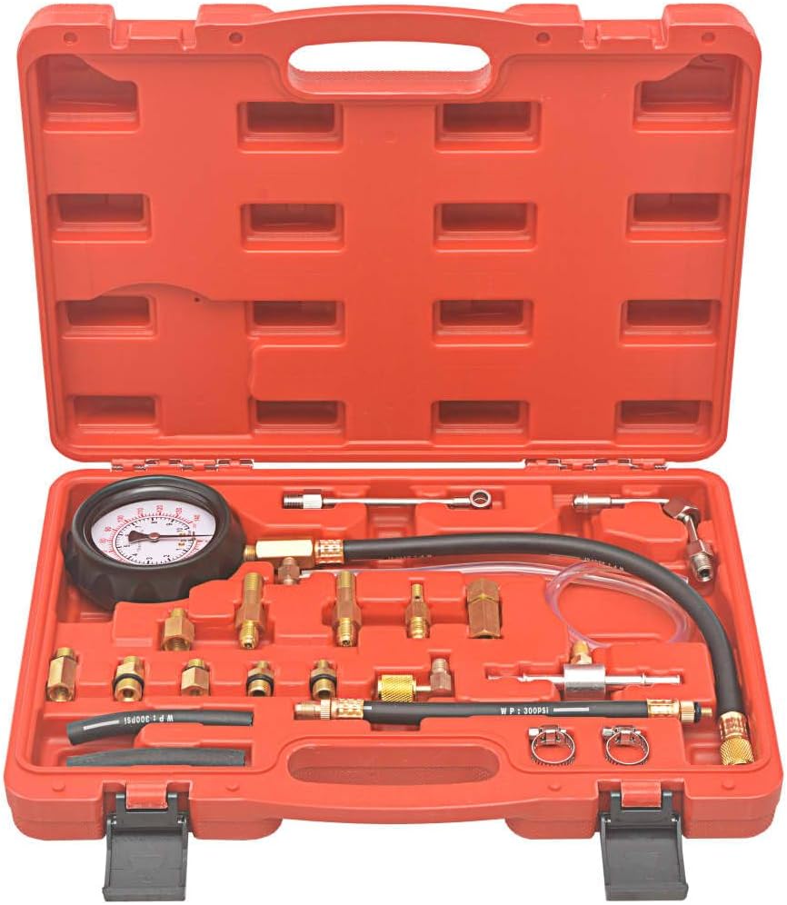 vidaXL Benzin Drucktester Drucktester Druckmesser Einspritzanlage Kraftstoffdruckprüfer Werkzeug Sat