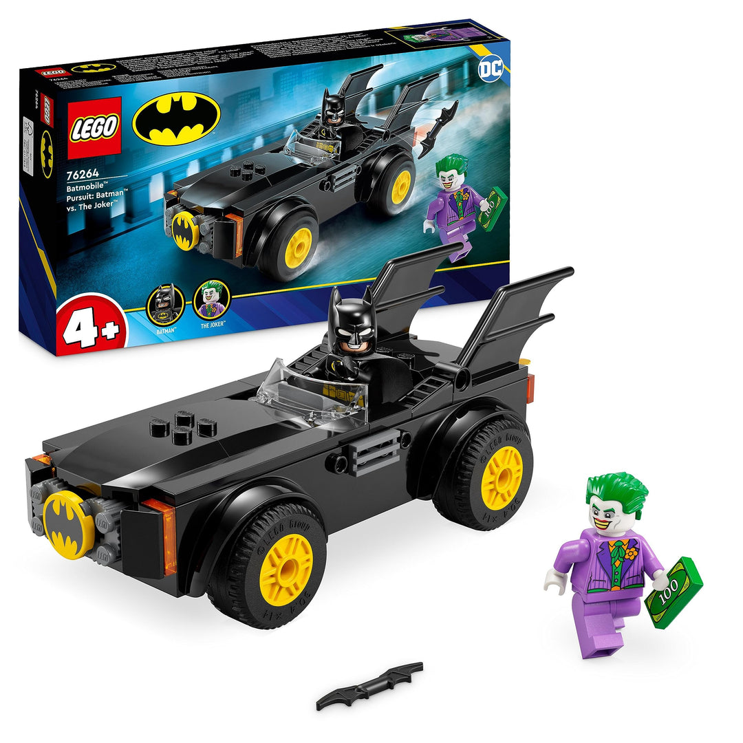 LEGO DC Verfolgungsjagd im Batmobile: Batman vs. Joker Spielzeugauto-Set, Superhelden-Starterset mit
