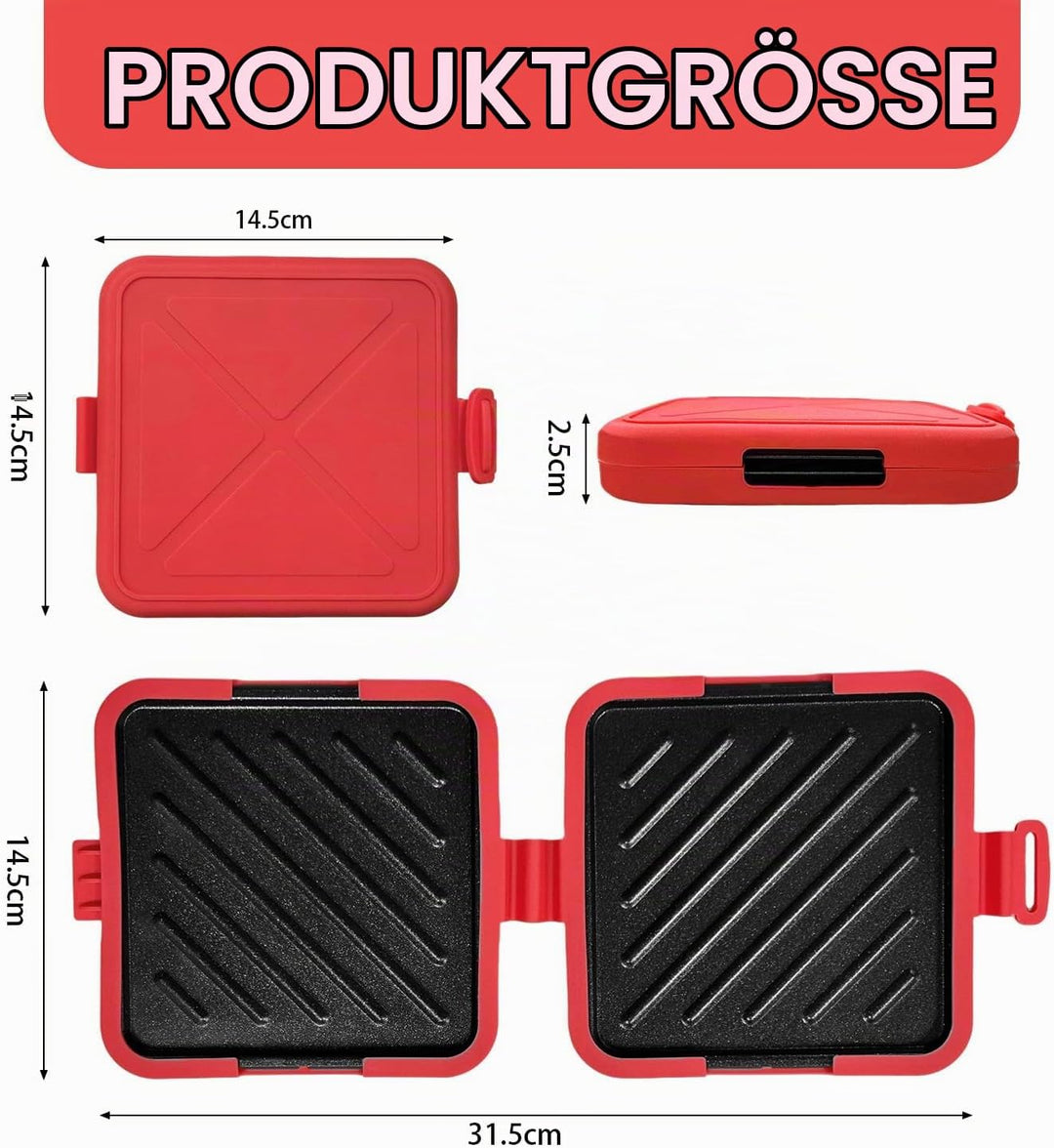 Sandwichmaker Mikrowelle, Mini Sandwichmaker für Mikrowelle und Backofen, Mikrowellen Sandwichtoaste