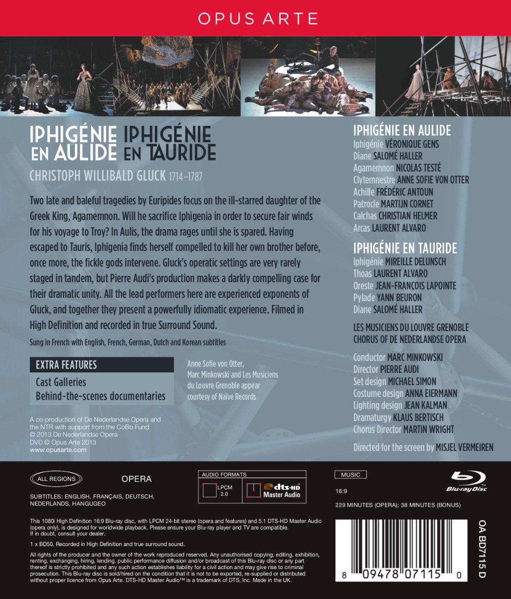 Gluck: Iphigenie en Aulide / Iphigenie en Tauride, Blu-ray