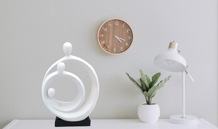 FeinKnick Stilvolle Skulptur “Familienglück” - Moderne Keramik Figur 34 cm gross auf Sockel - Zeitlo