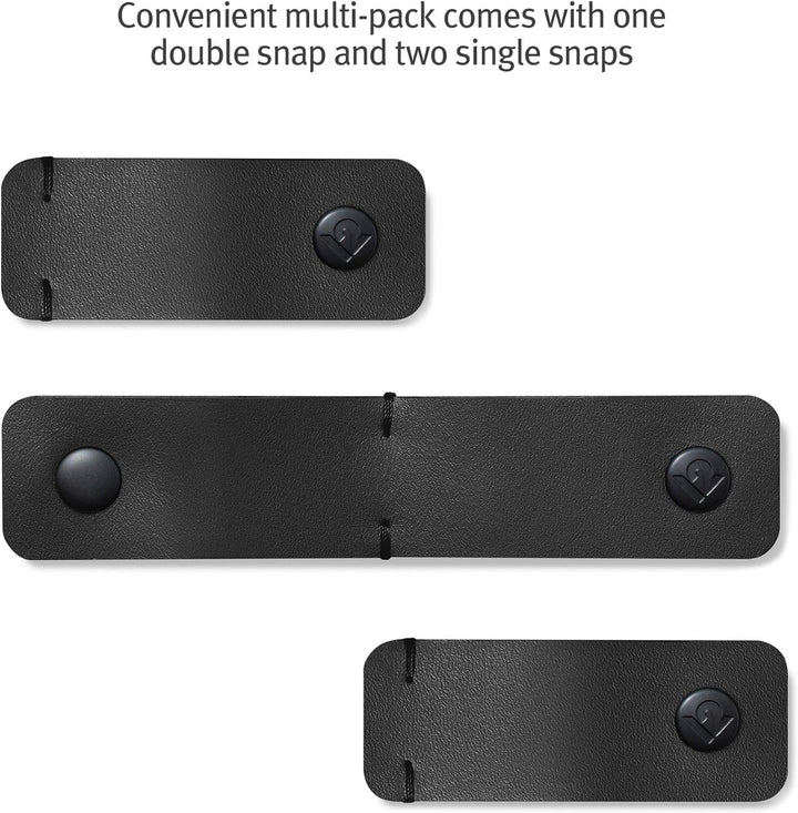 Twelve South SurfaceSnap | 3er-Pack, Leder-Kabelorganizer/Kabel-Management-Riemen mit beschädigungsf