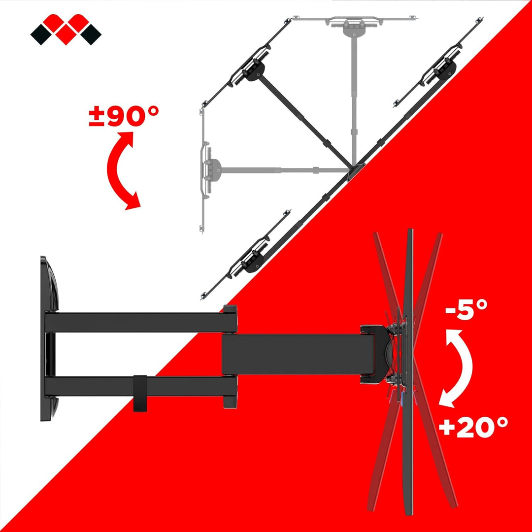 Meliconi Space System FULLMOTION 400, TV-Wandhalterung mit Arm und Doppelrotation, Wandhalterung für