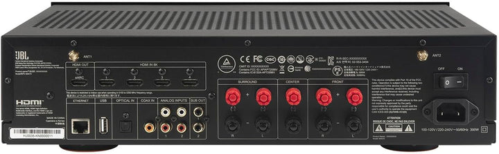 JBL AV-Receiver MA510 5.1 Kanäle Klasse D 8K Bluetooth, 100 W, HDMI, Dolby und DTS-Dekodierung, Schw