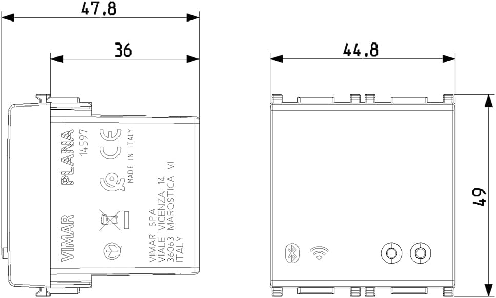 VIMAR 14597 Gateway View Wireless, Bluetooth wireless technology 4.2 WLAN, RGB-LED, Spannungsversorg