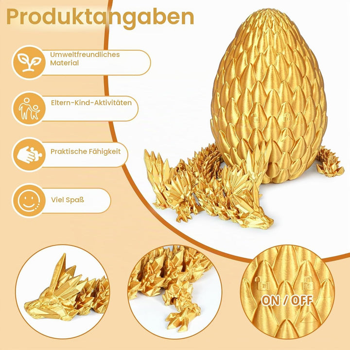 3D gedruckte Drachen Eier mit beweglichem Drachen Sammler Figuren Fidget Spielzeug für Erwachsene Ki
