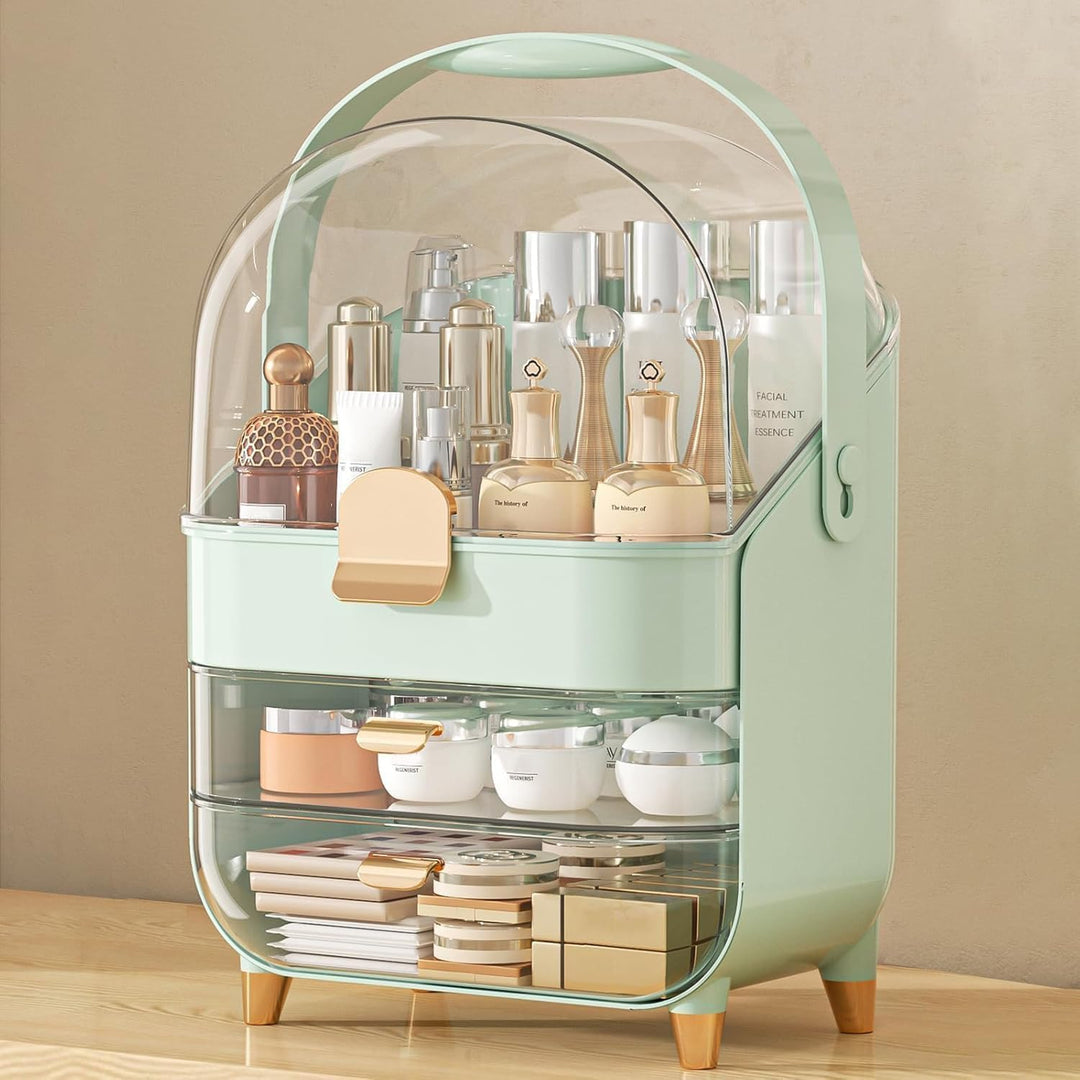Make-up-Organizer für Schminktisch, Hautpflege-Organizer mit Deckel und Schubladen, staubdicht, wass