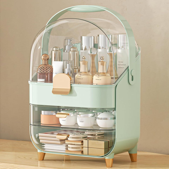 Make-up-Organizer für Schminktisch, Hautpflege-Organizer mit Deckel und Schubladen, staubdicht, wass