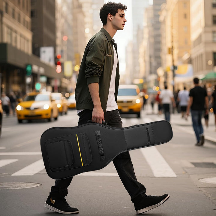 Akustikgitarrentasche, 40/41/42 Zoll Gitarren-Gigbag mit 10 mm dicker Polsterung &amp; mehreren Taschen,