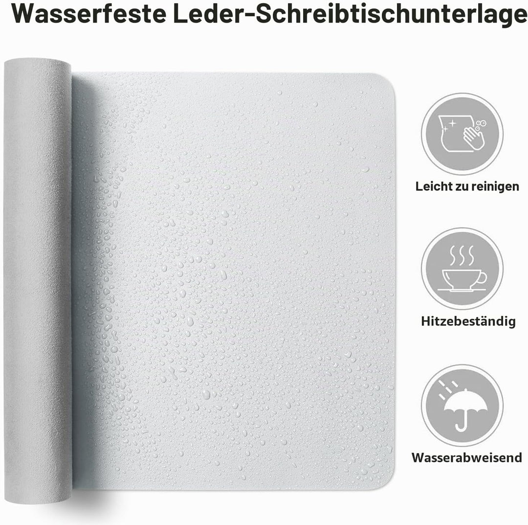 Aothia Schreibtischunterlage,PU-Leder-Schreibtischmatte,Mauspad,rutschfester Schreibtischschutz,wass