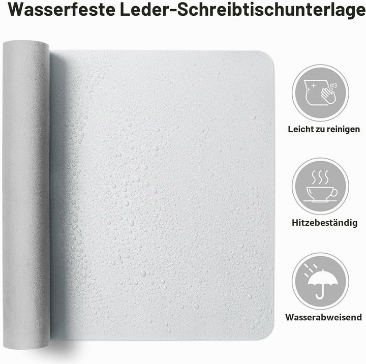 Aothia Schreibtischunterlage,PU-Leder-Schreibtischmatte,Mauspad,rutschfester Schreibtischschutz,wass