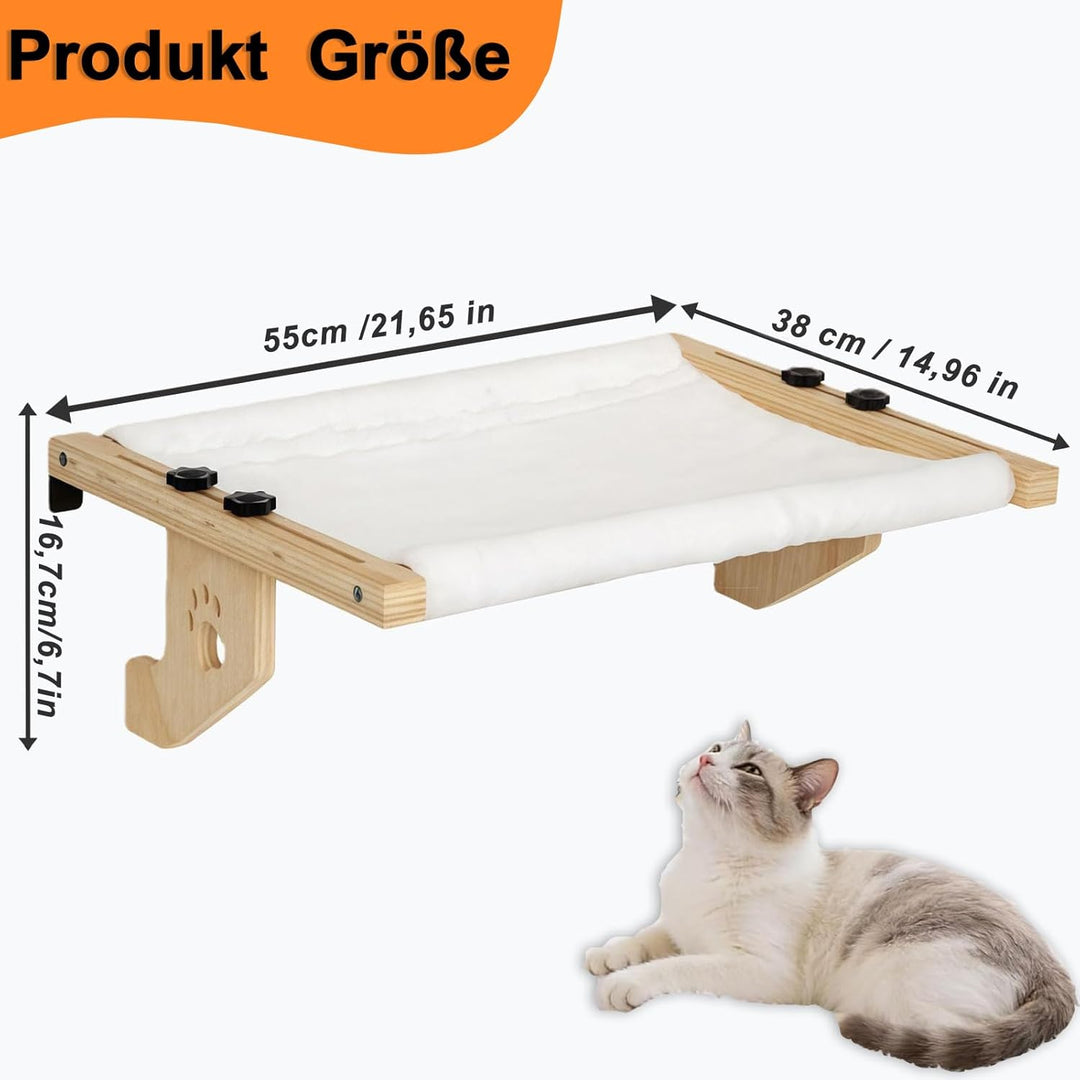 Heizungsliege Katzen, 41x16,3x6,5CM Katzenliege Balkon Katzenbett, Katzen Hängematte für Fenster, Ka