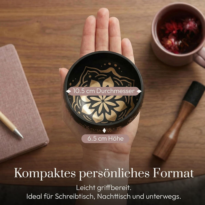 Tibetisches Klangschalen-Set – einfach zu spielen mit doppelseitigem Klöppel und Kissen – Für ganzhe