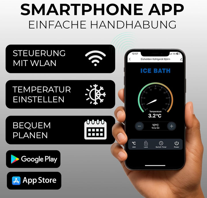Eishelden Eisbad Kühlgerät LARS – Smarte Powerkühlung für dein Eisbad (bis 3 °C) | App-Steuerung & W
