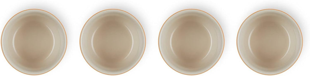 Le Creuset 4-er Set Mini Förmchen aus Steinzeug, je 100 ml, Ofenrot, 79109100900000 4er-Set Ofenrot,
