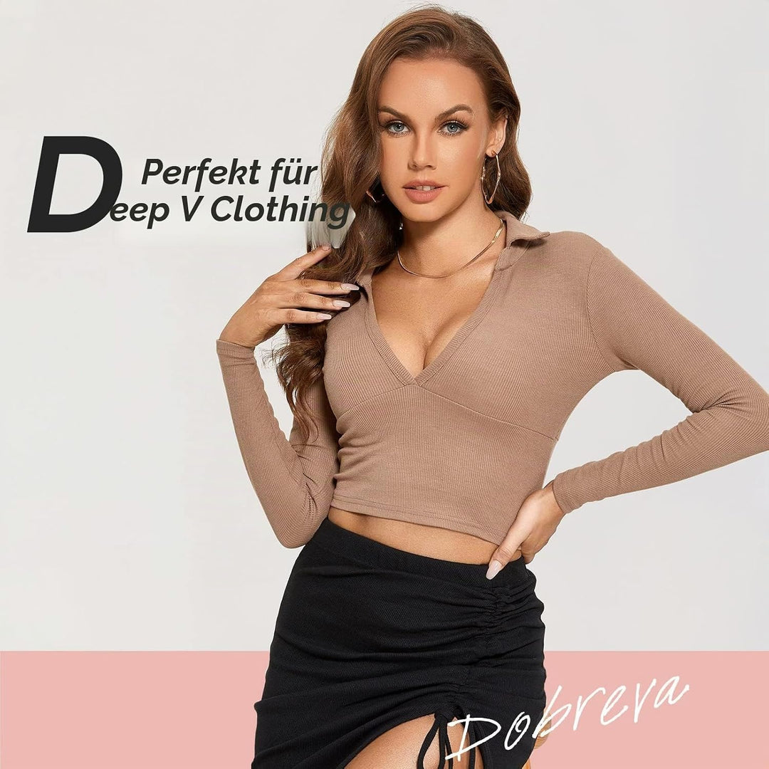 DOBREVA Damen Push up Spitzen BH mit Bügel | Gepolstert, Plunge, Gemoldete Cups, Schalen, Sexy, Tief