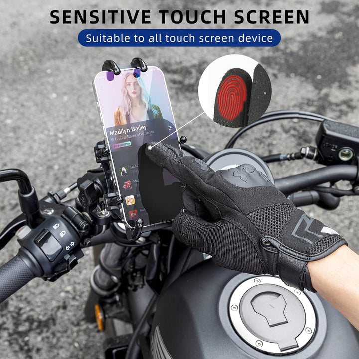 ROCKBROS Motorrad Handschuhe Touchscreen Handschuhe Motorrad, Taktische Handschuhe mit gepolstertem