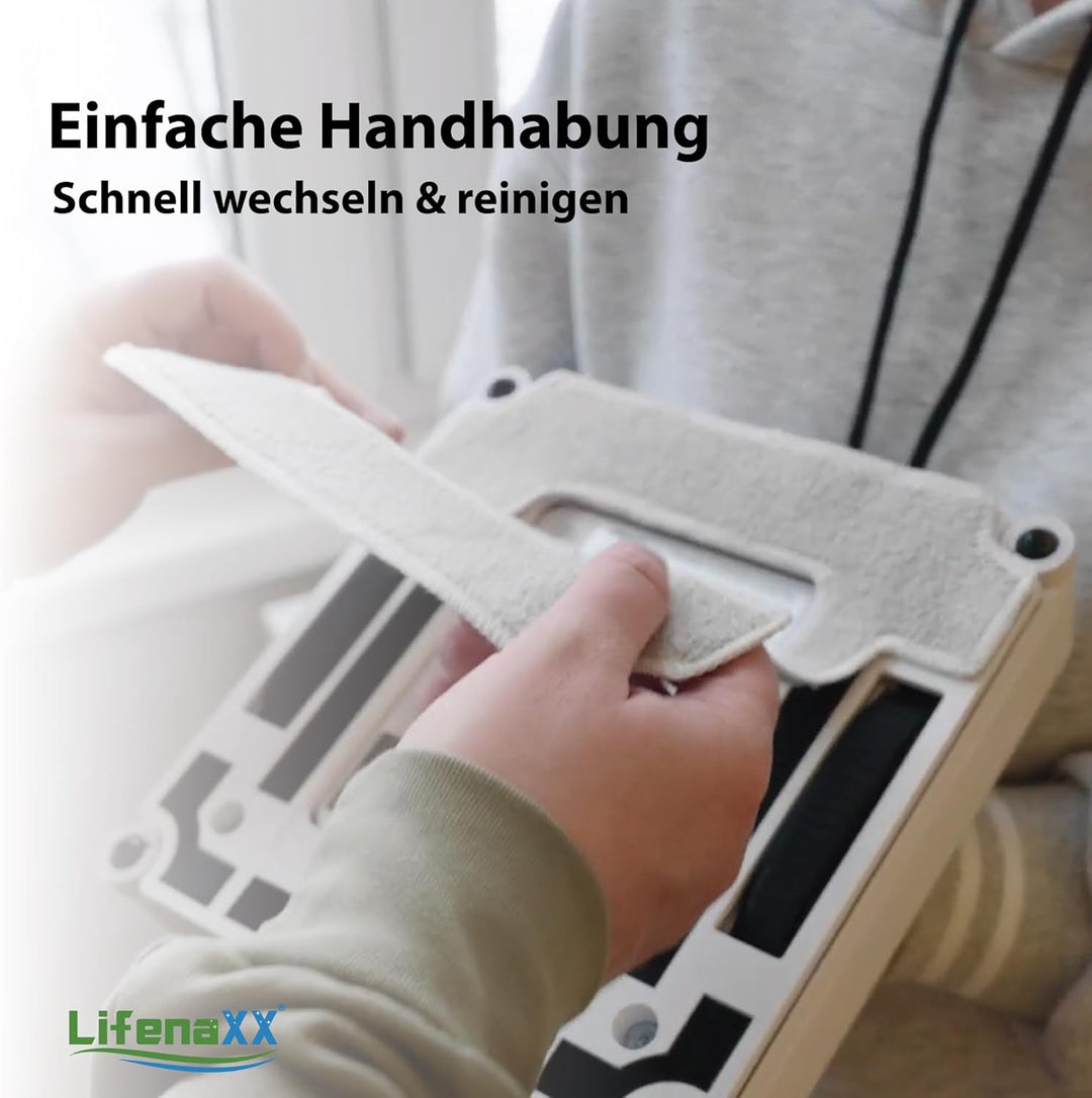 Lifenaxx Ersatz-Wischtücher (6 Stück) für LX-047 Fensterreinigungsroboter – Original Mikrofaser-Rein