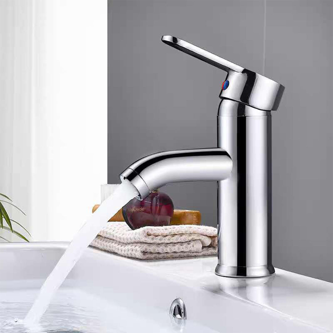 Edelstahl Waschtischarmaturen Bleifreier, Wasserhahn Bad mit Schlauch, Einhebelmischer Waschbeckenar