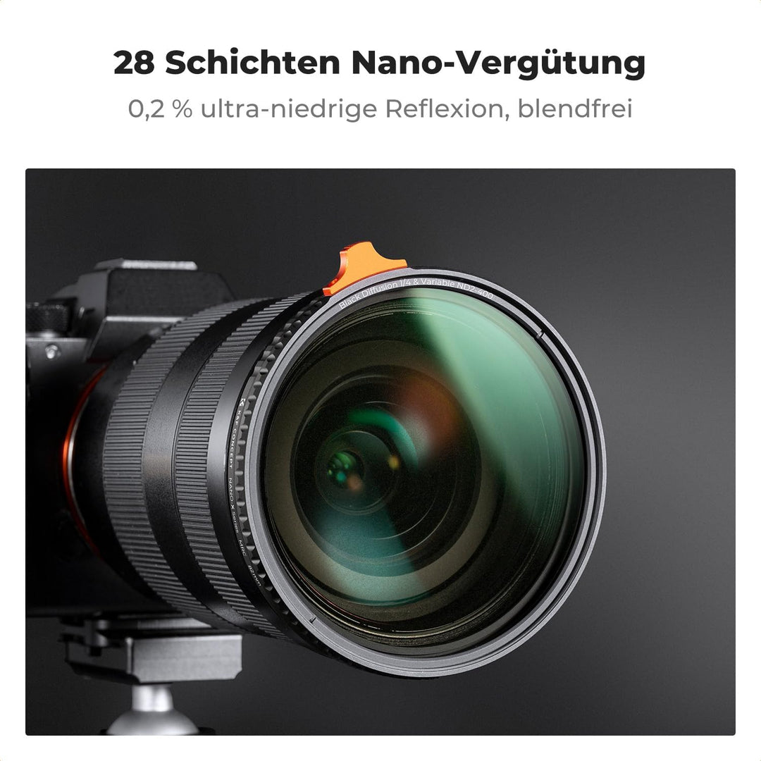 K&F Concept Filter 72mm Black-Mist 1/4&ND2-ND400 2 in 1 multifunktionaler Filter-Black Promist 1/4 F