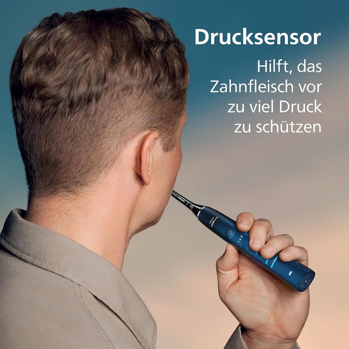 Philips Sonicare DiamondClean elektrische Zahnbürste der 9000er Serie – Schallzahnbürste, sauberere