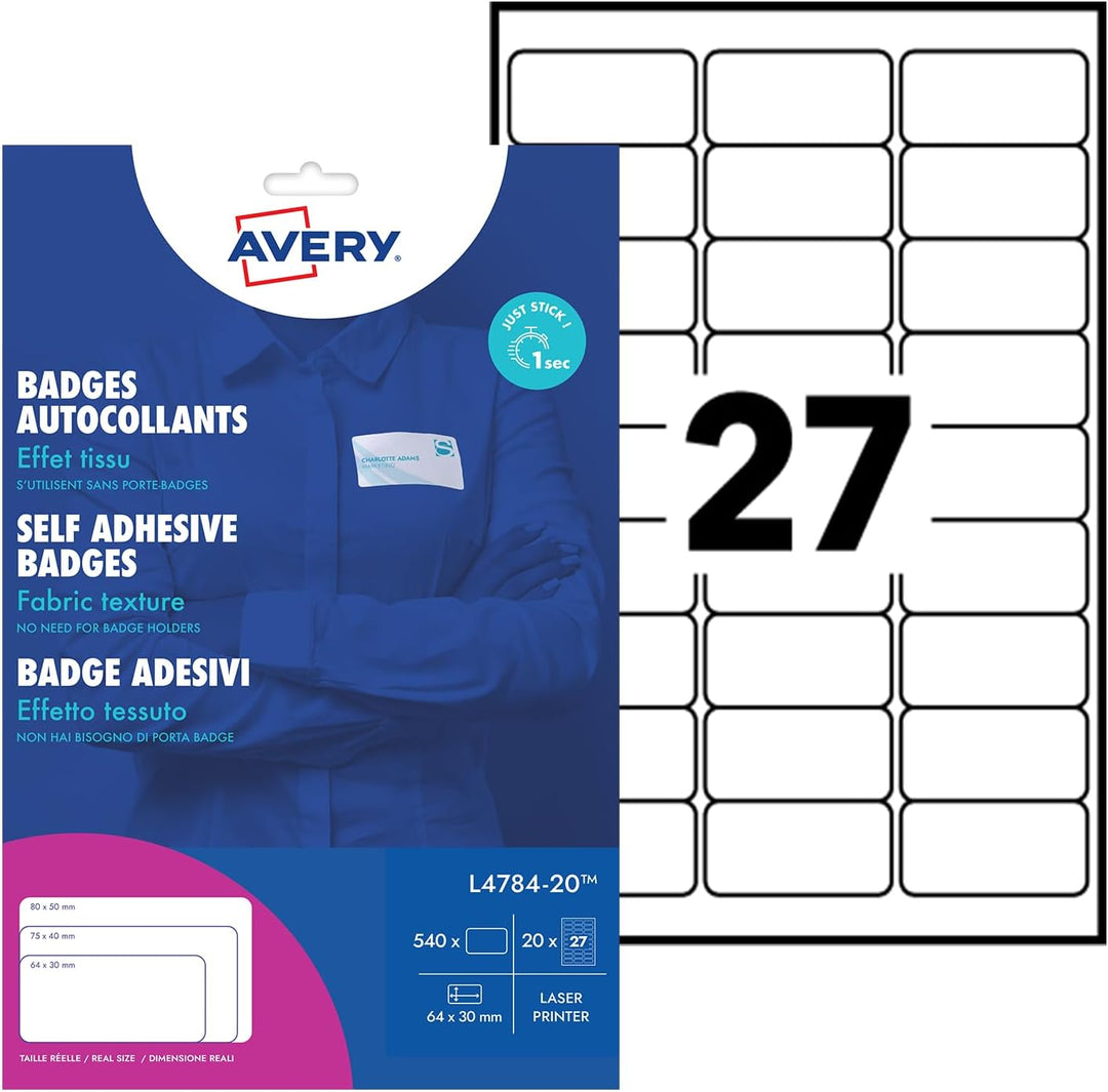 Avery L4784-20 Selbstklebende Namensschilder