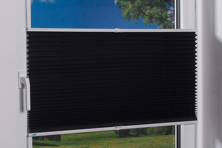 K-home Klemmfix-Plissee 80 x 130 cm (B x L) Anthrazit Lichtschutz +++ Moderne Crushed Optik +++ 80 x