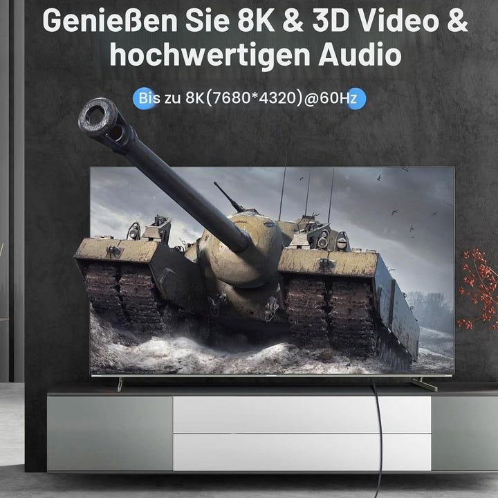 Thsucords DisplayPort Kabel 3M 2 Stück, Zertifiziert Ultradünnes 8K 4K DP auf DP 1.4 Kabel, Flexibel