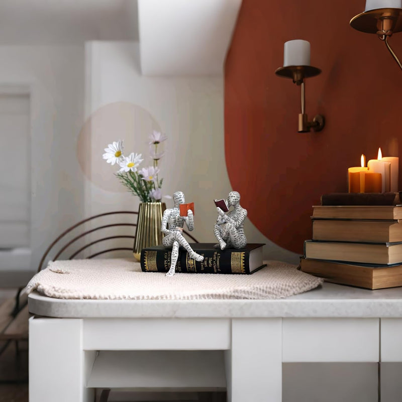 PIGPIGFLY 3pcs Leserstatue,Deko Figuren,Deko Wohnzimmer,Home Store Dekoration, Leser,Modern Abstract