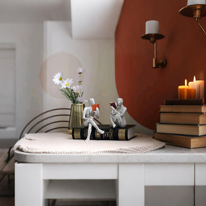 PIGPIGFLY Leserstatue,Deko Figuren,Deko Wohnzimmer,Home Store Dekoration, Leser,Modern Abstract Kuns