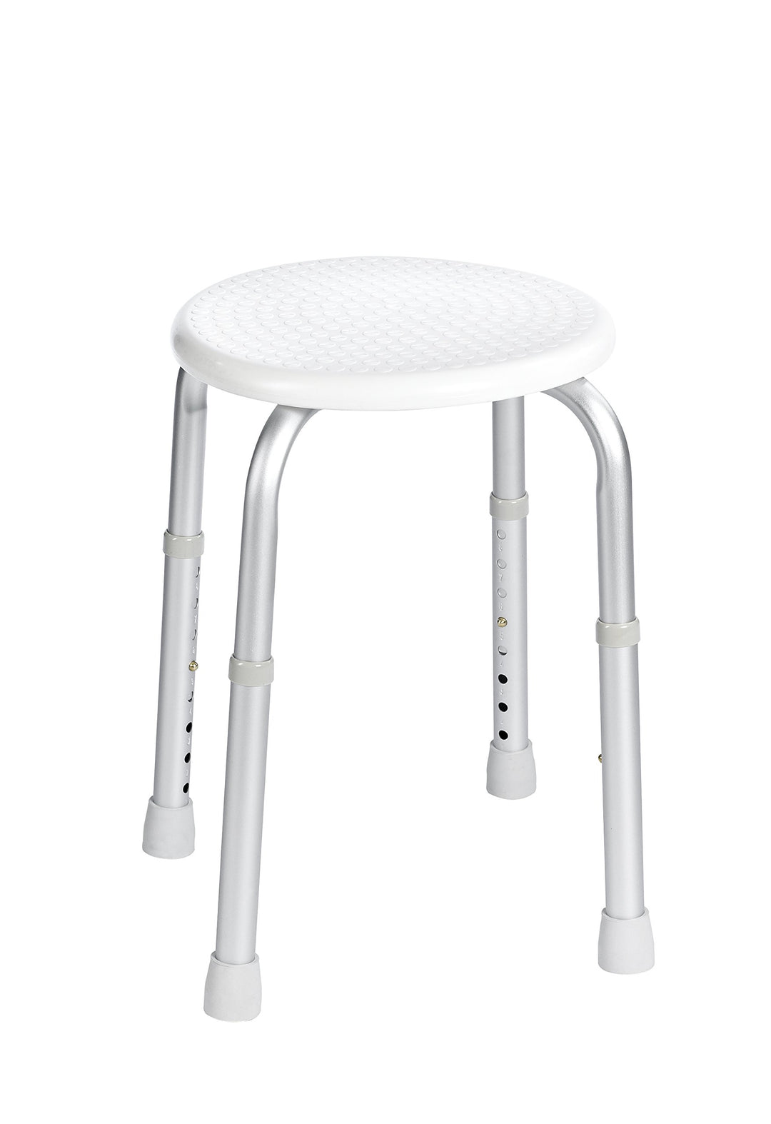 RIDDER Assistent A00603101 Bad-Hocker rund, Rundhocker, Hocker höhenverstellbar, weiss, ca. Ø 34x35-