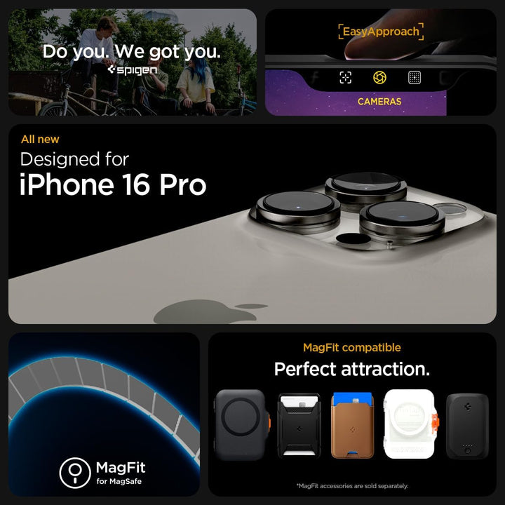 Spigen Rugged Armor MagFit Hülle für iPhone 16 Pro, Kompatibel mit MagSafe Zubehör -Matte Black iPho