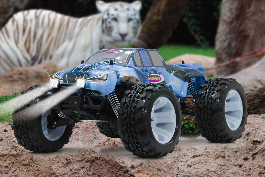 JAMARA 053362 - Tiger Ice Monstertruck BL 4WD LiPo 2,4G LED - Allrad, Brushless, Akku, 65Kmh, Alucha