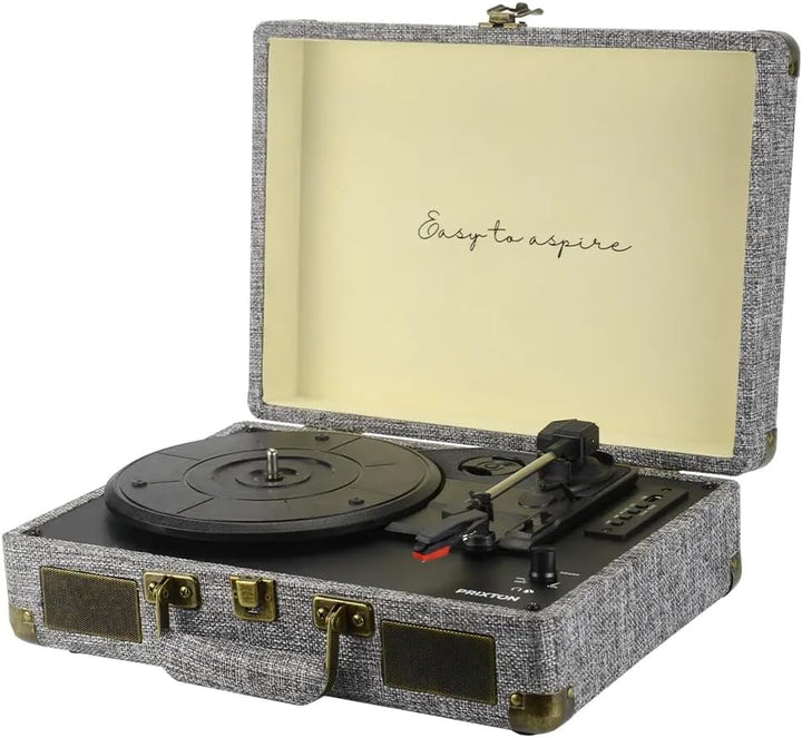 PRIXTON - VC400 Vintage-Vinyl-Plattenspieler | Vinyl-Player & Konverter über Bluetooth & USB | 2 ein