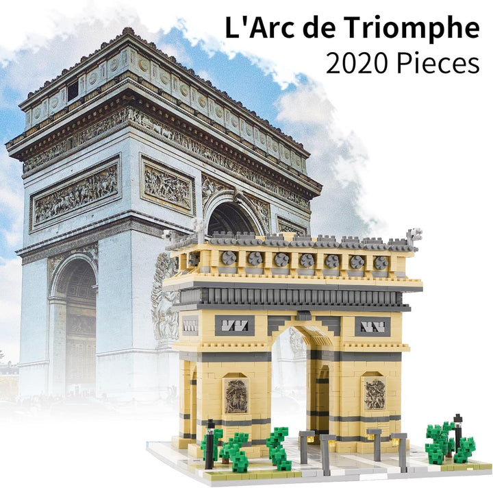LULUFUN Baustein-Set, Arc De Triomphe Architecture Model Blocks Kit, Sammelmodell-Sets zum Bauen, Sp