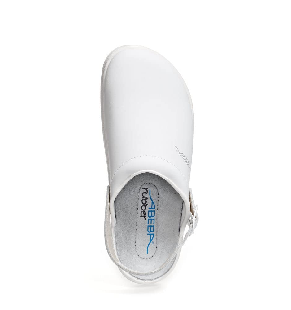 Abeba Clog 9200 - rubber Glattleder weiss, zertifiziert, 47 47 EU, 47 EU