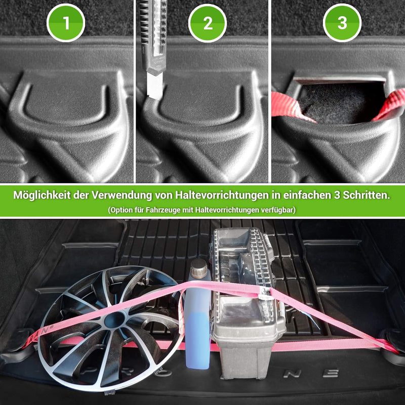 Gummi Kofferraumwanne mit Organizer-Funktion passend für VW Touareg II FL 2014-2018