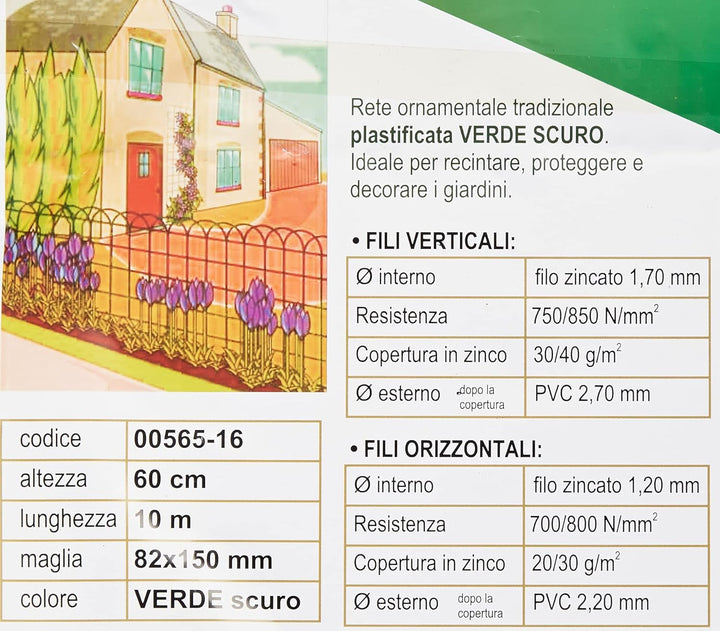 Cavallino 56516 Netz Ornament, Plastic, 10 mt, 60 cm, grün