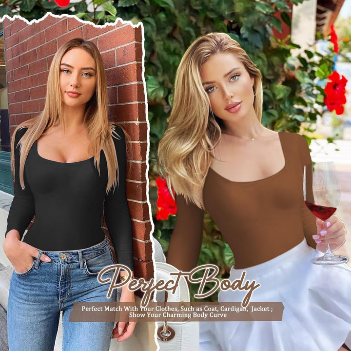 Svanco Body Damen Langarm Bodysuit Bauchweg Formende Shaping Body Shaper für Frauen Elegant Slimming