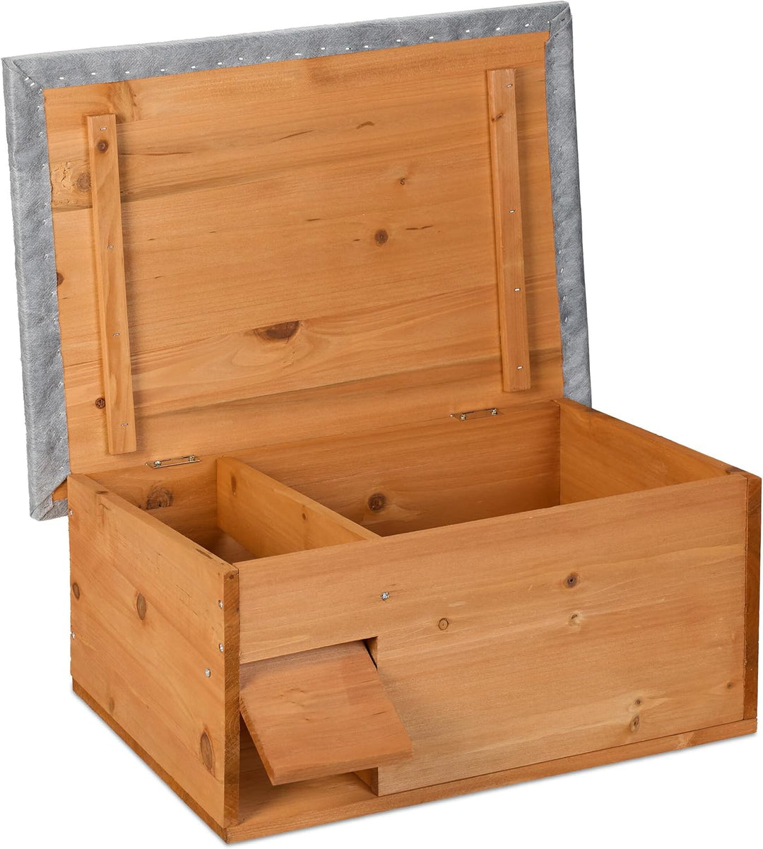 Relaxdays Igelhaus, Bausatz, Igelbau mit Boden, Rattenklappe &amp; Labyrintheingang, Holz, HxBxT: 21 x 4