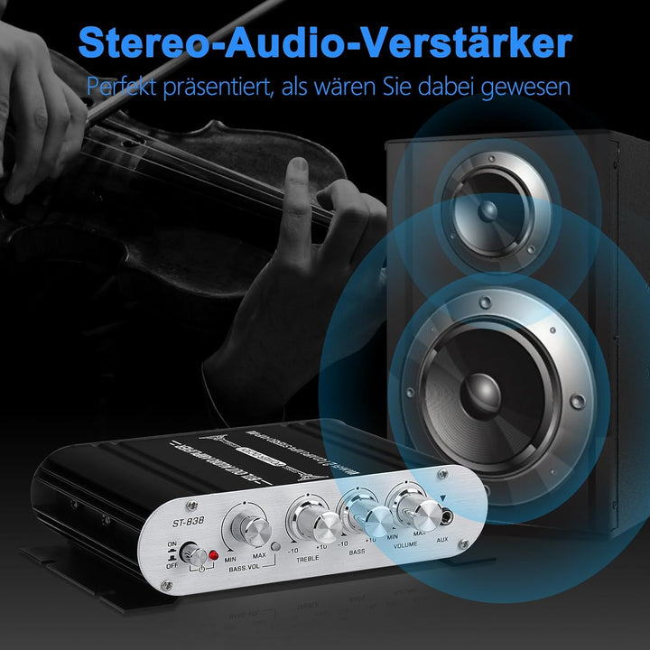 HiFi Audio Verstärker,2.1CH Stereo Verstärker,RMS 20Wx2+40W ST-838 mit Subwoofer Ausgang KlasseD Min