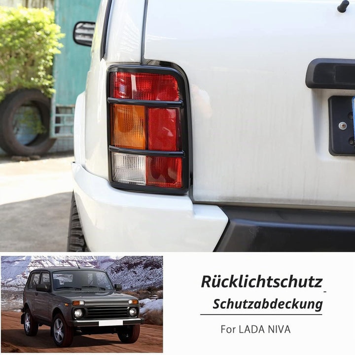 DIYUCAR 2 x Legierung Auto Rücklicht Schutz Rahmen Verkleidung für NIVA Zubehör