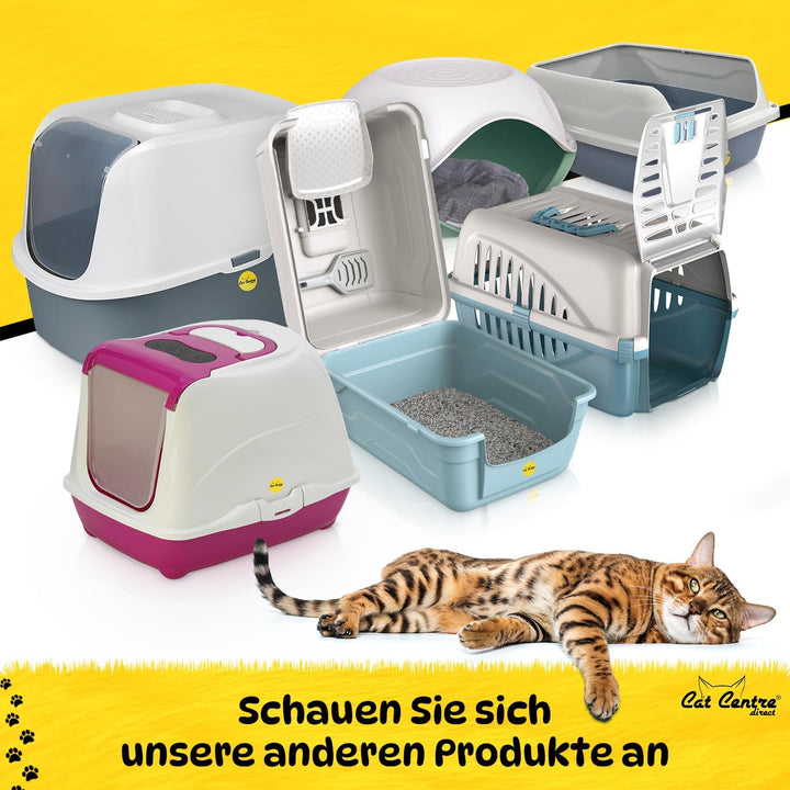 Cat Centre Katzenklo XL Offen Mit Extra Hohem Rand Katzentoilette Ohne Deckel Grau XL 56 x 40 cm XL